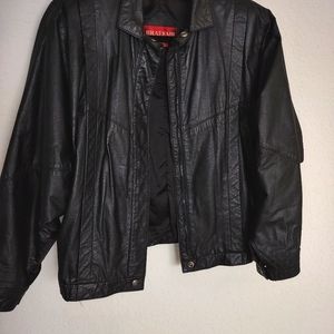 100% genuine vintage black leather motorcycle jacket